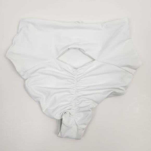 L*Space Luka Bikini Bottom Classic White Size XS Cutout High Rise - Picture 4 of 5
